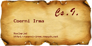 Cserni Irma névjegykártya