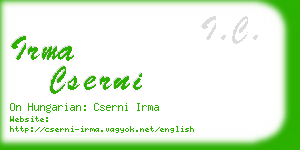 irma cserni business card